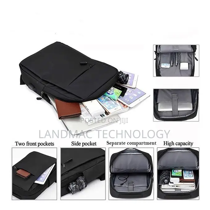 Casual Bag Business Laptop Backpack With USB Charging Port