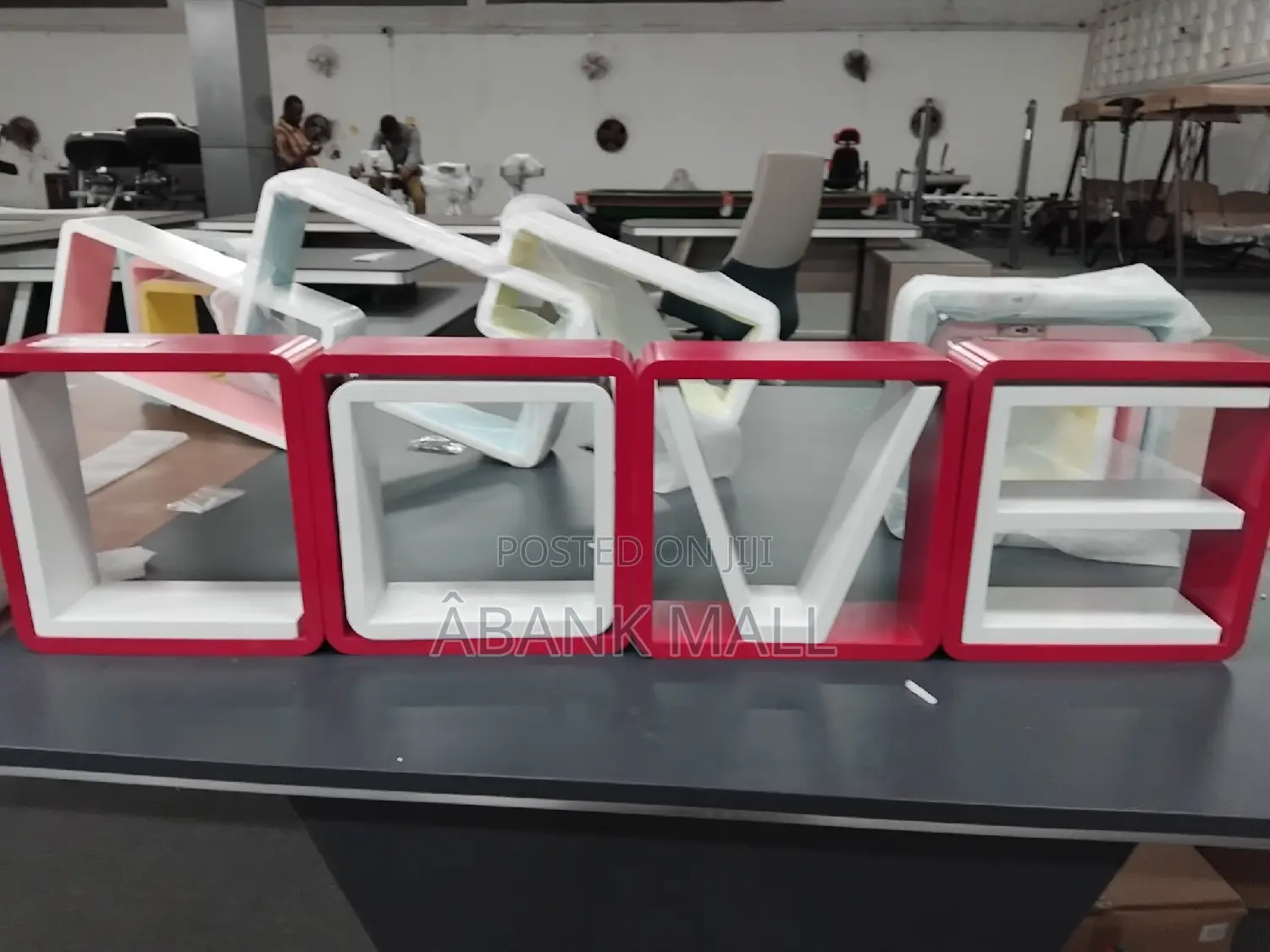 Wooden Shelves With Love Design