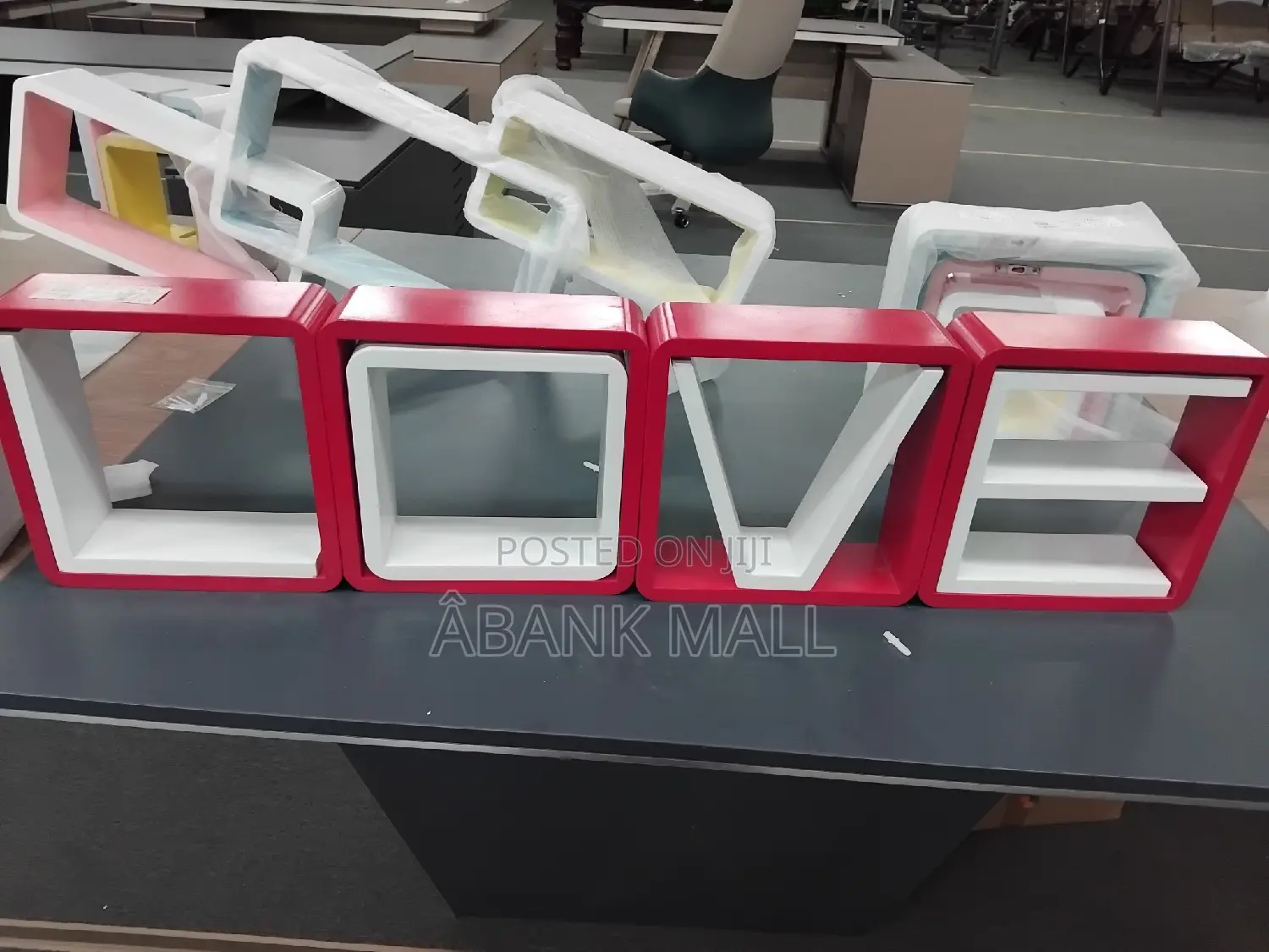 Wooden Shelves With Love Design