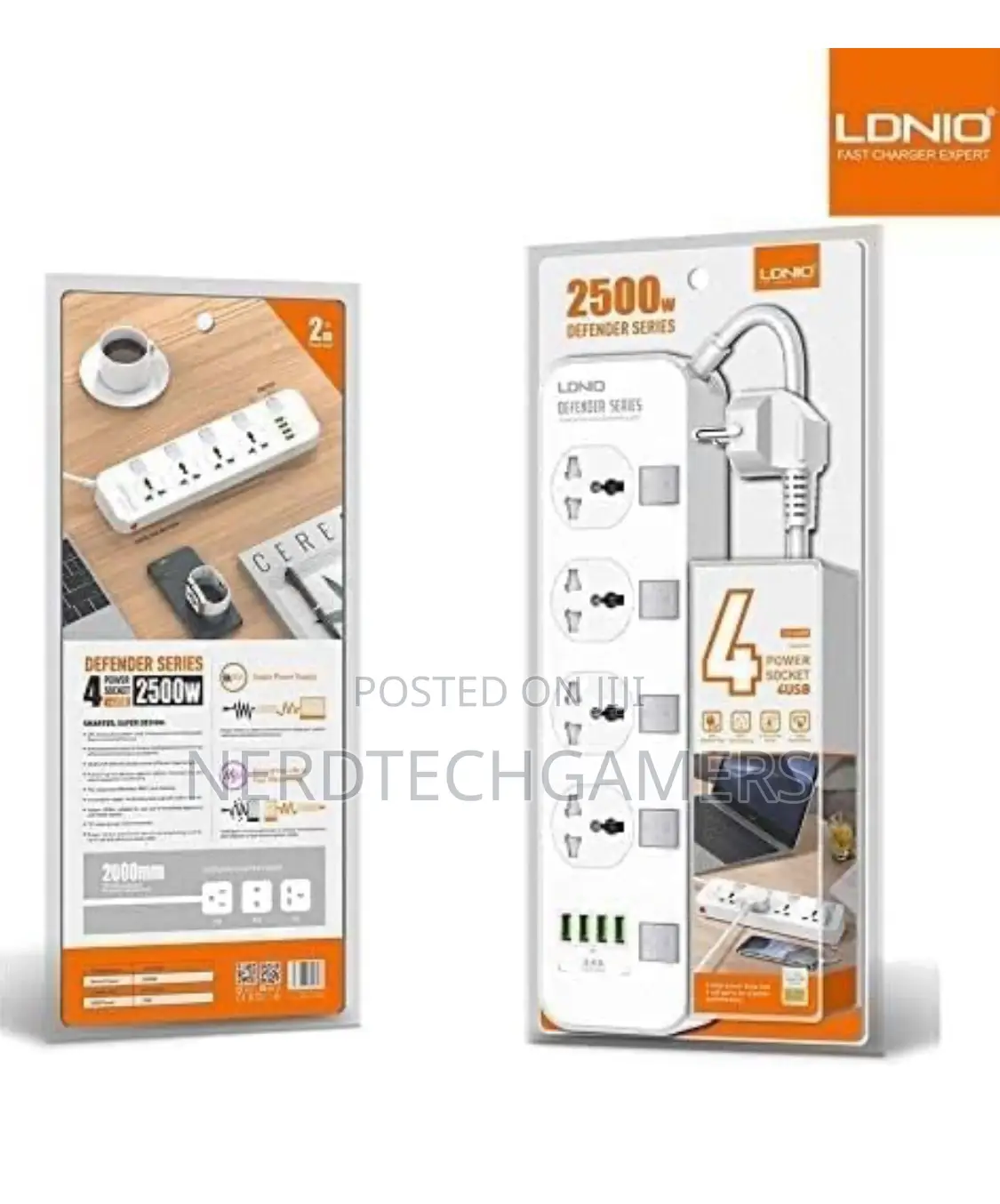 LDNIO 4 USB Power Strip With 5 Sockets Power Socket 10A,