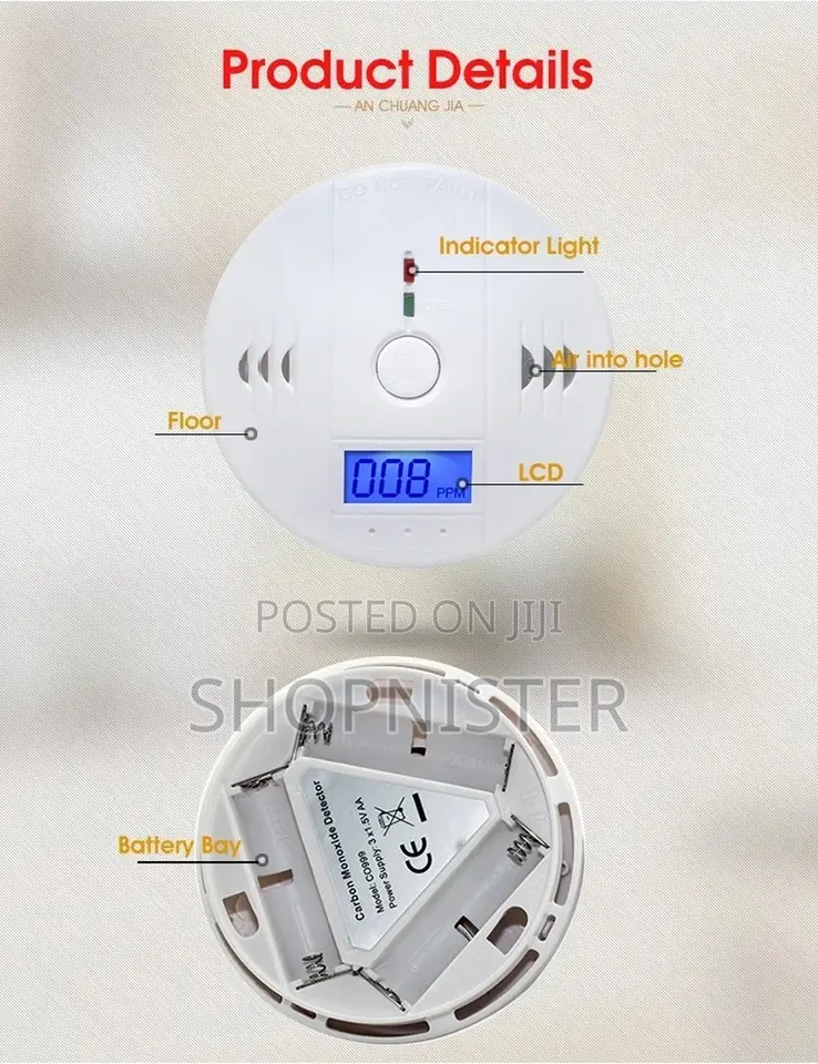 Carbon Monoxide Detector Battery-Operated LED
Digital