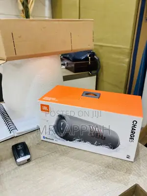 Elegant Gray JBL Charge 5 Portable Bluetooth Speaker