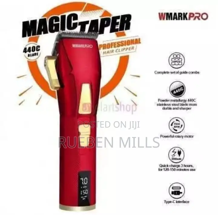 Gold Wmarkpro First Grade Chargeable All Metal Hair Clipper