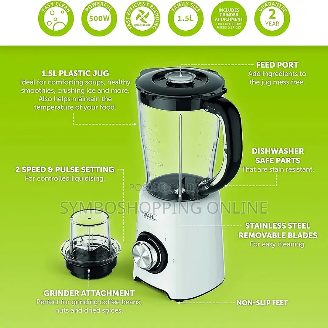 Wahl Table Blender, 1.5 Ltr, Plastic Jug, Grinder Attachment