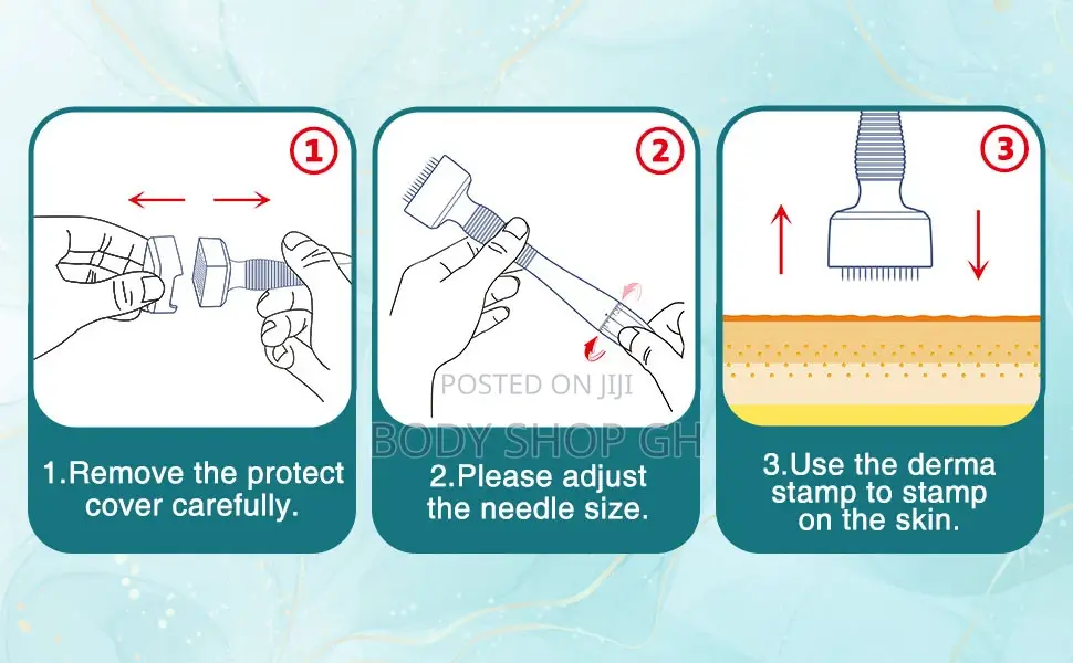 Derma Stamp -Adjustable Needle Size for Skin, Hair and Beard