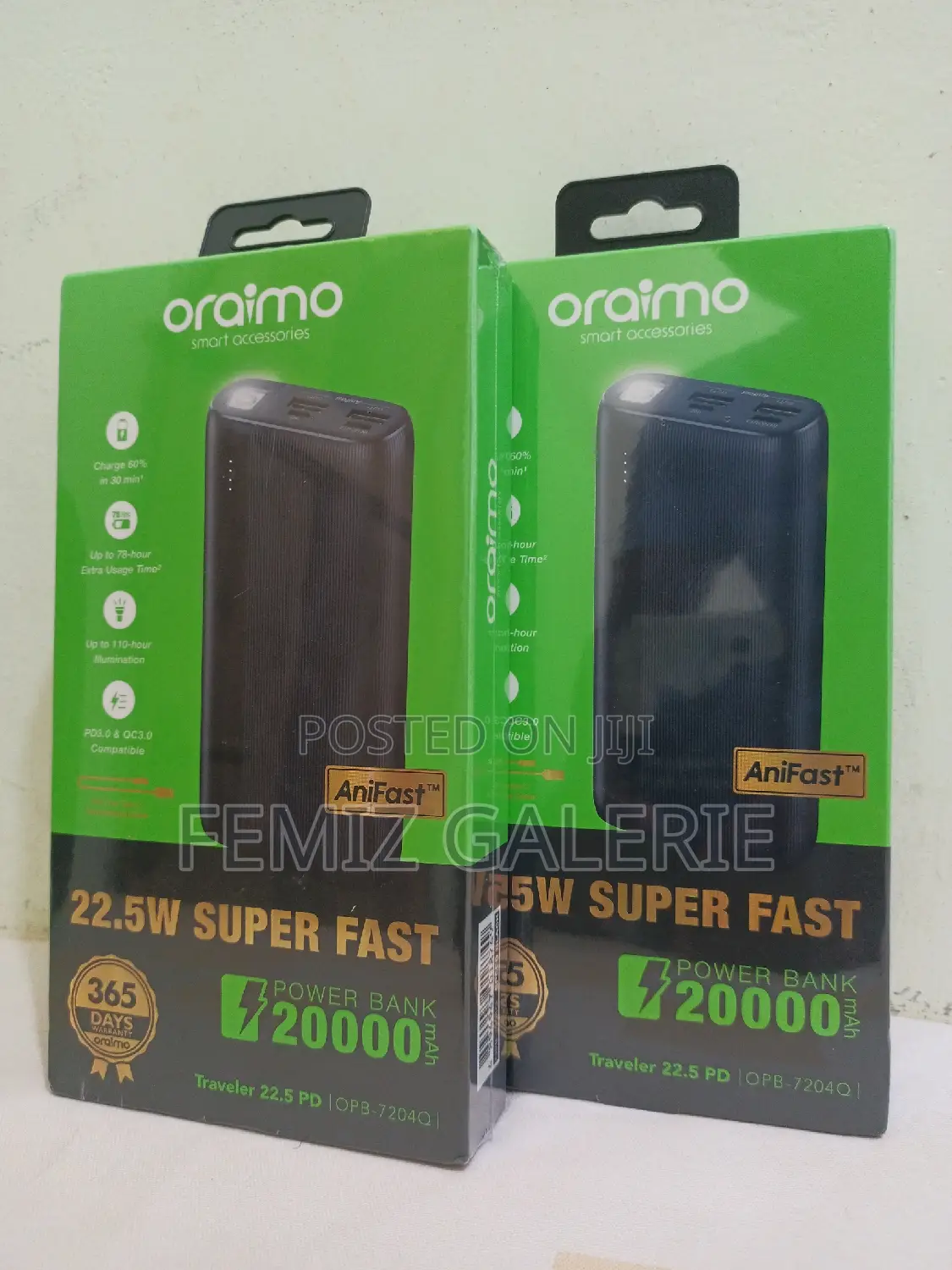 Oraimo Traveler 22.5 PD 20000mah 22.5W Power Bank