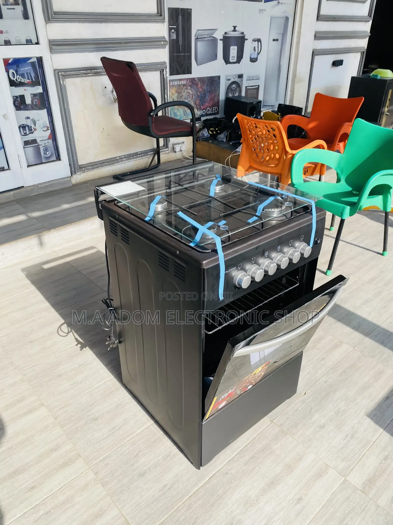 Classic Design Volcano 50x50 Gas Oven 4 Burner(Black).