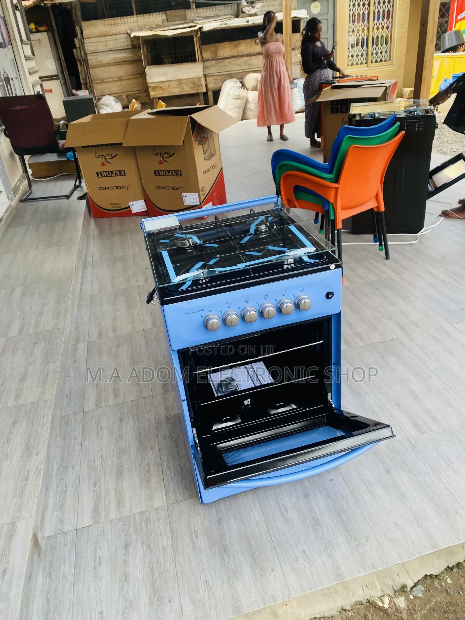 Shop Authentic Volcano 50x50 4 Gas Burner With Oven(Blue).