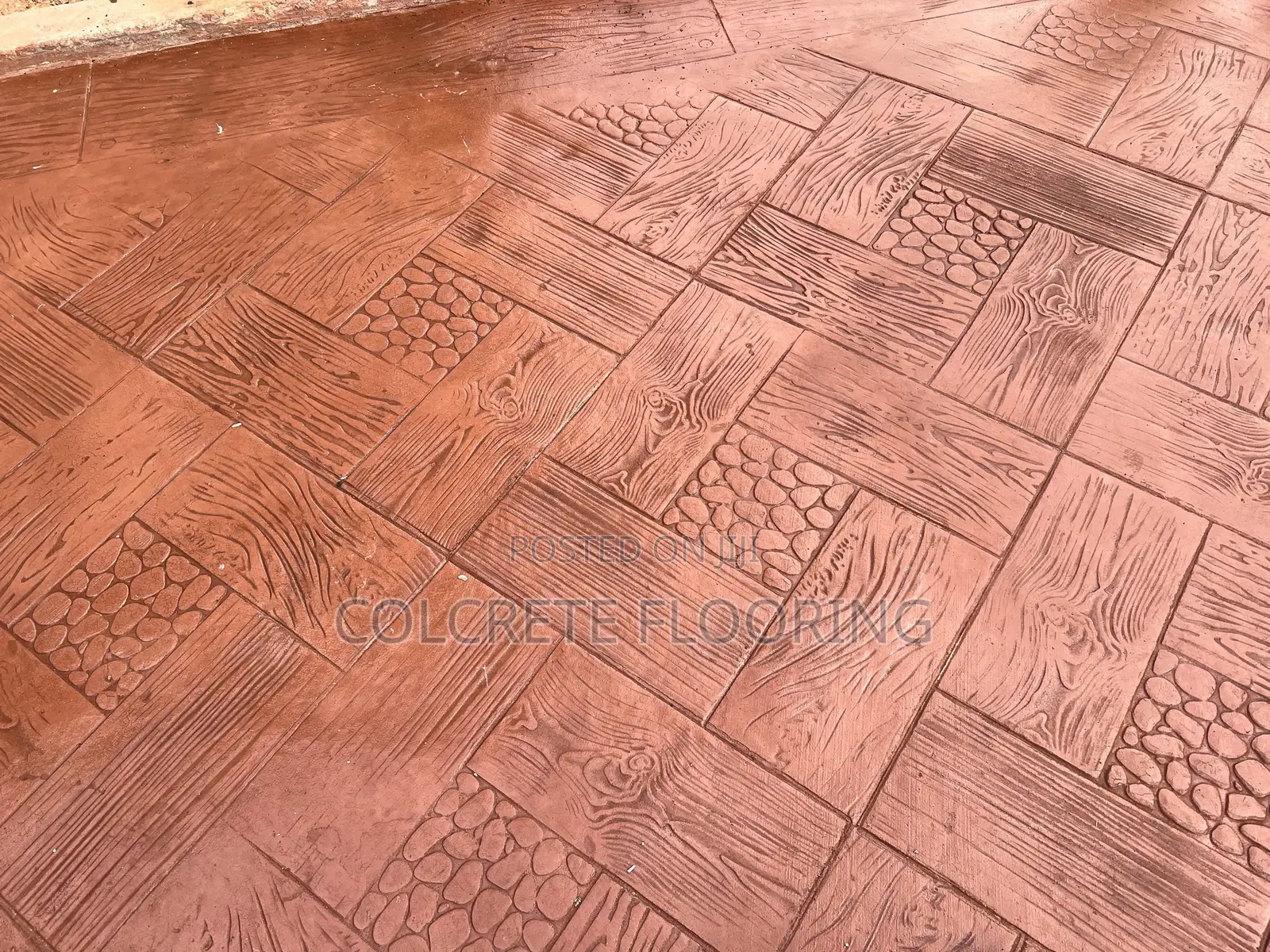 Brown Coloured Stamped Concrete