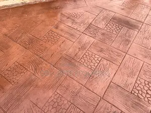 Brown Coloured Stamped Concrete