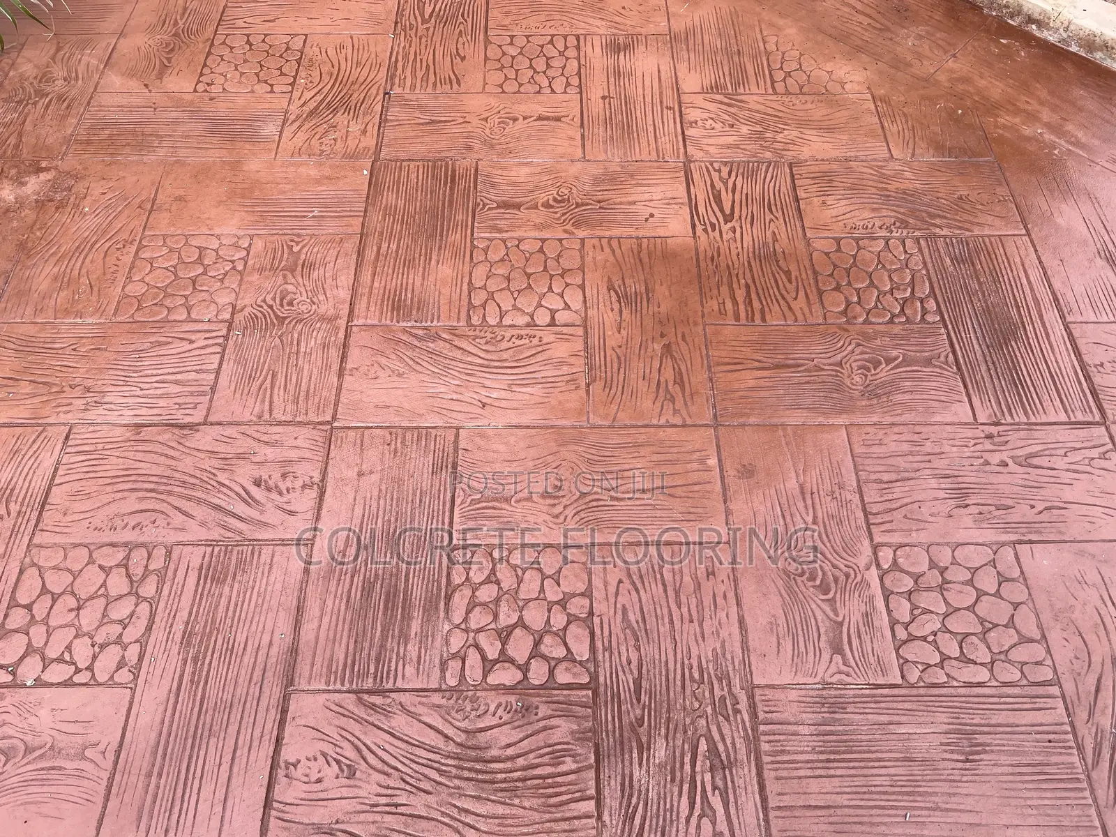 Brown Coloured Stamped Concrete