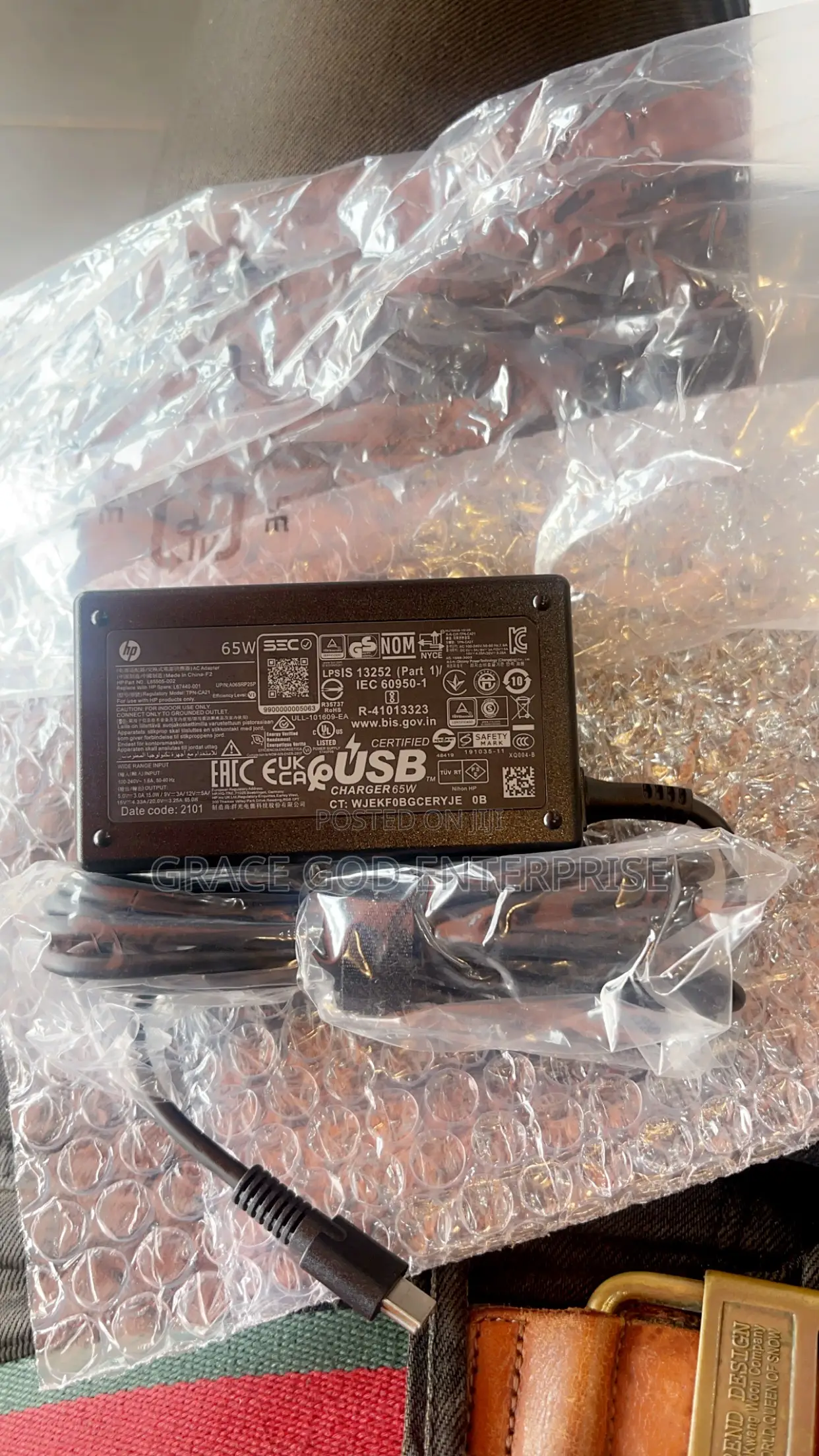 Original HP Type C Charger 65W