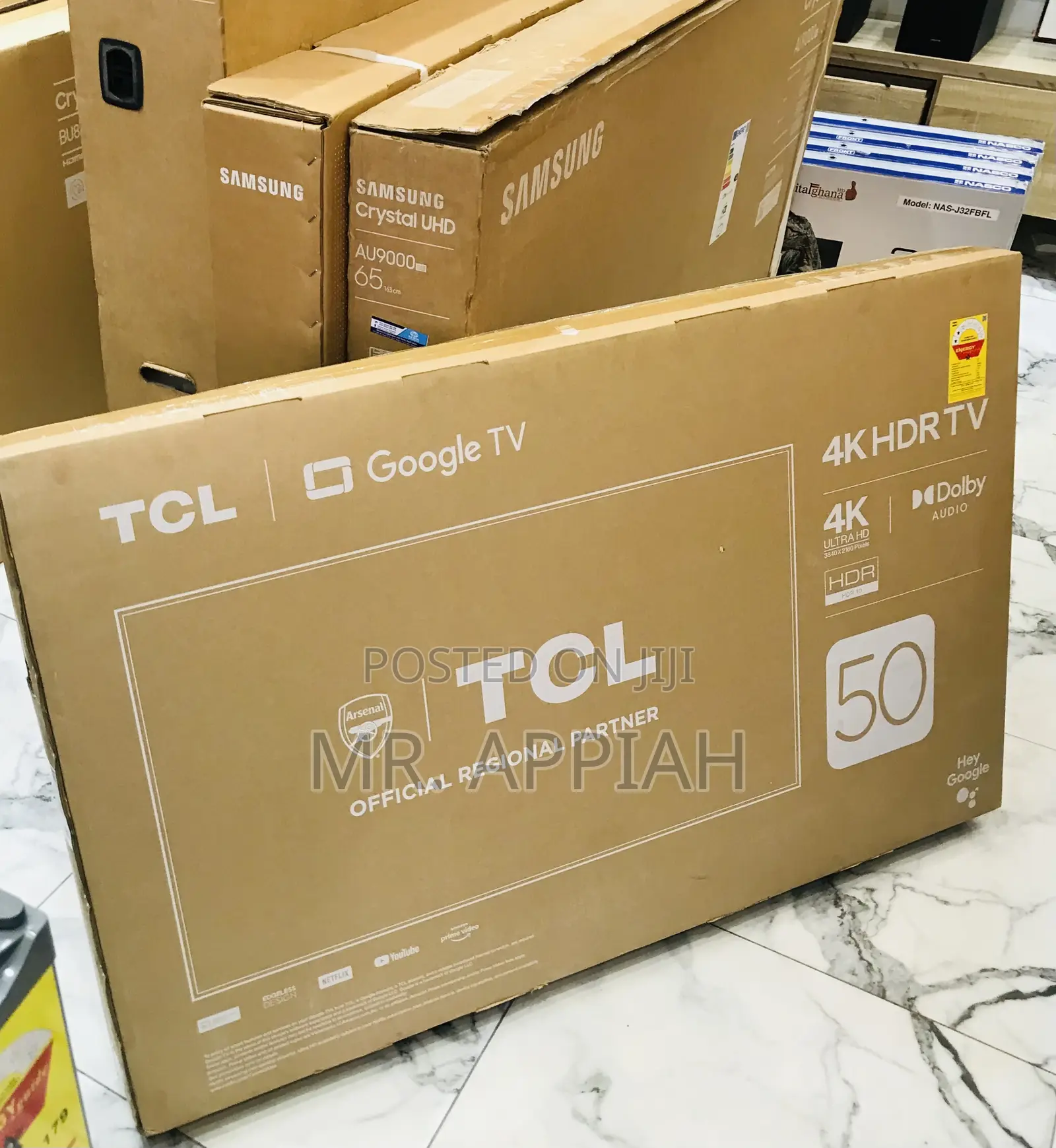 TCL 50 Inch UHD Smart Android TV 50P635(Black).