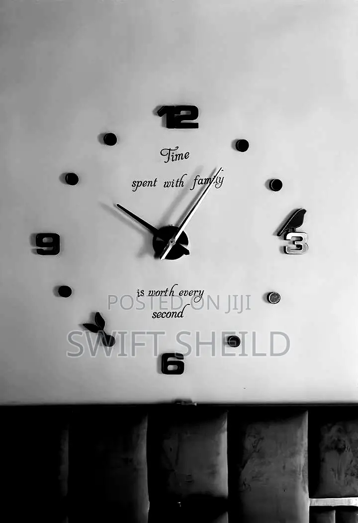 3d Wall Clock Large 100 - 120 Cm With Center Design