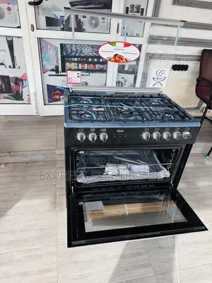 Ferre Gas Cooker Oven Grill Rotisserie 5burner Black 60/90