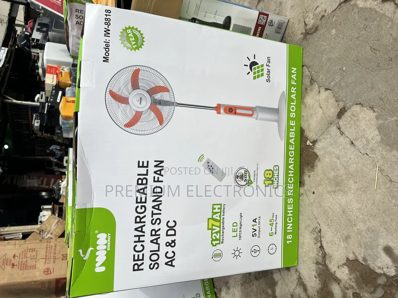 Rechargeable Solar Iwin Remote Control Standing Fan