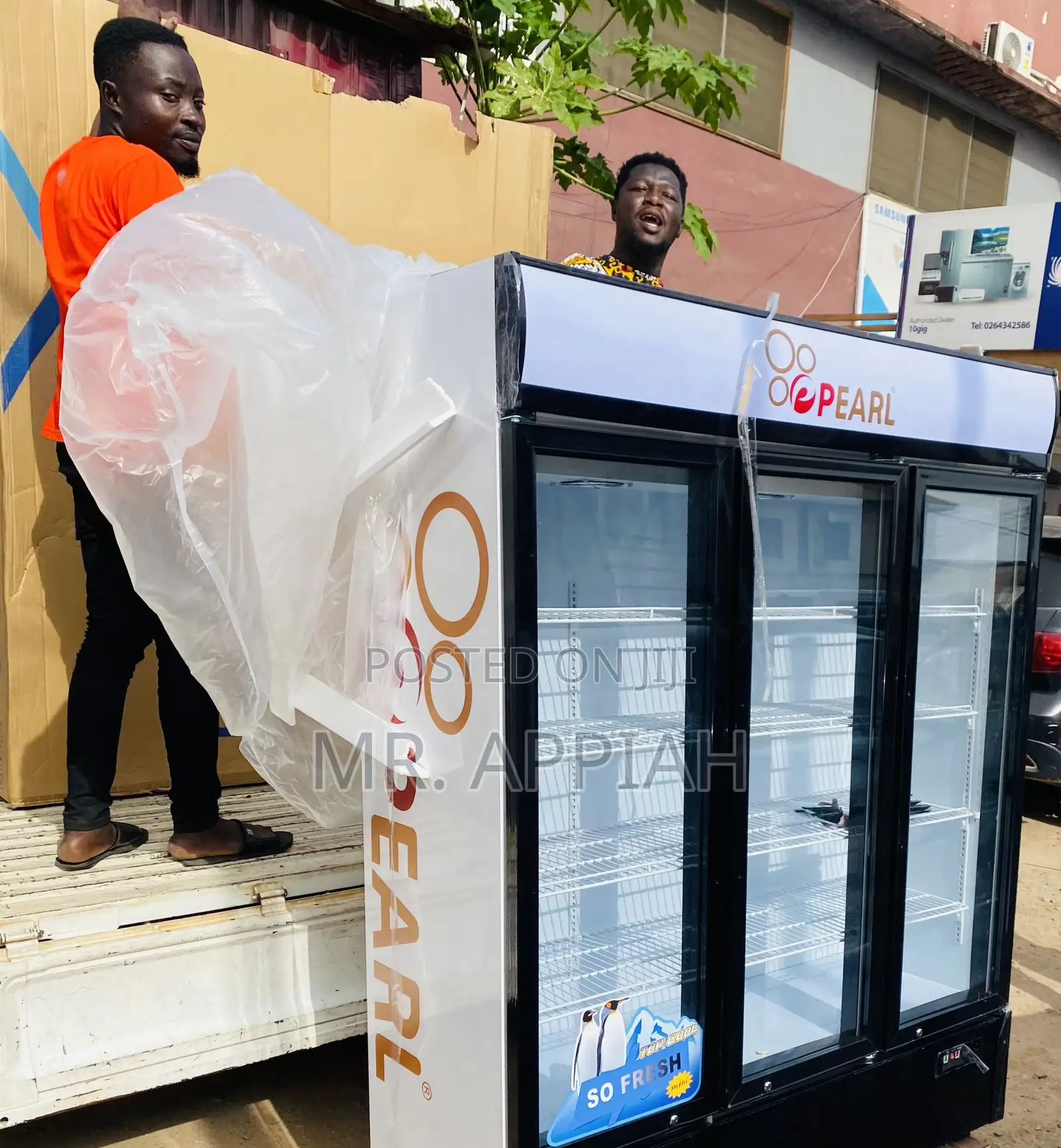 Shop Pearl PVC-150🤩 3door Electric Display Fridge(White).