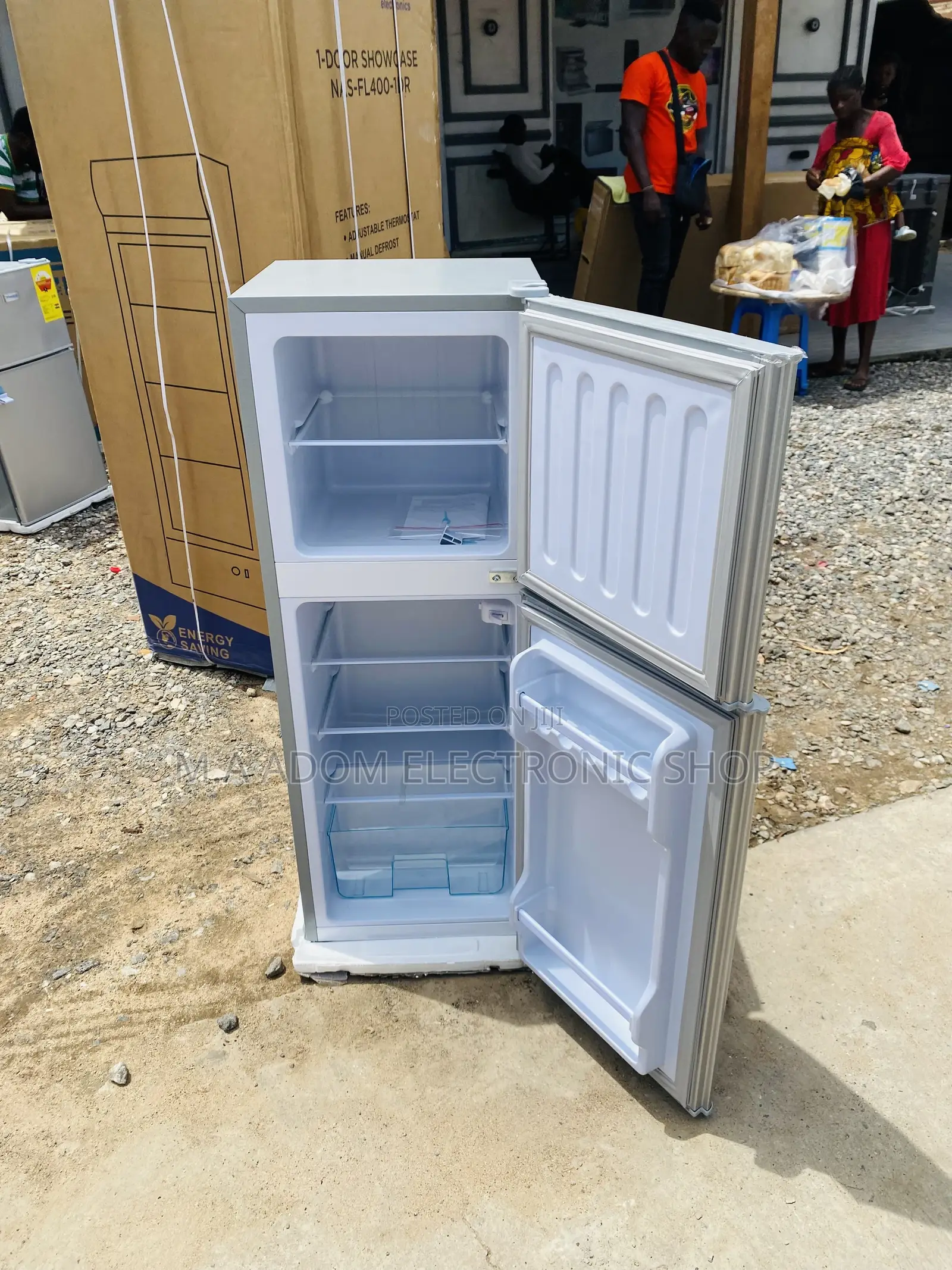 Elegant Gray Nasco Nas D2-13fl 2 Door Top Freezer Fridge