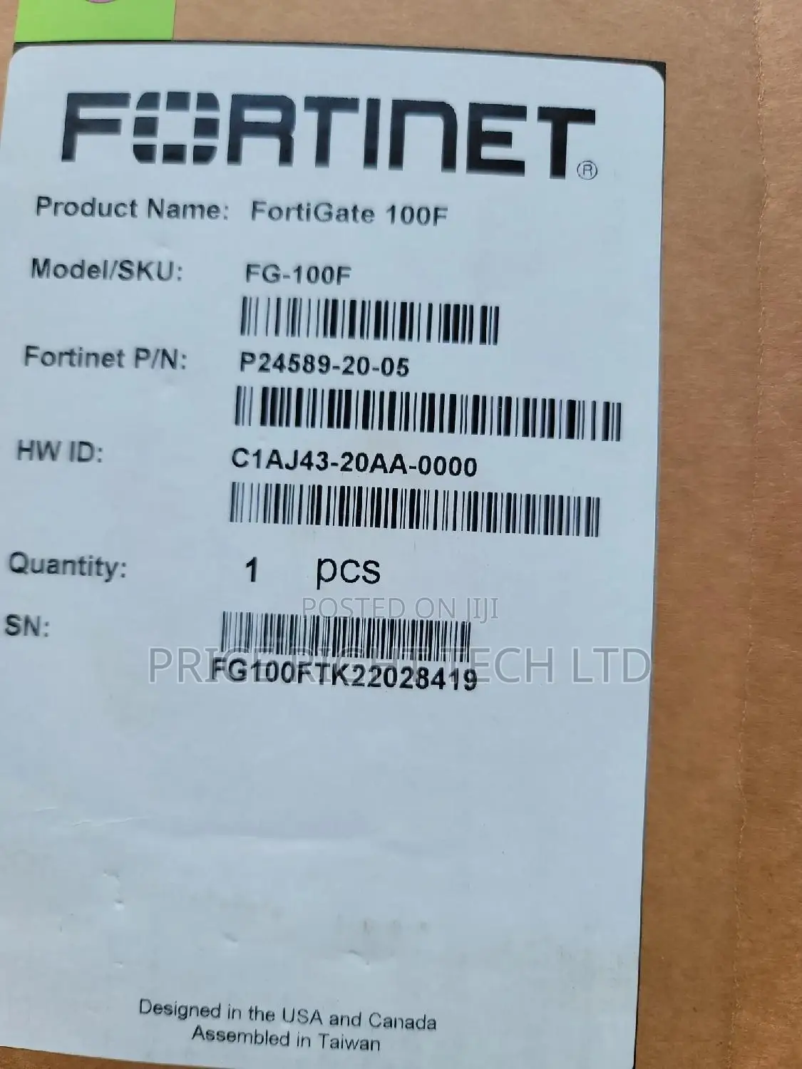 Brand New Fortinet Fortigate-100f Firewall