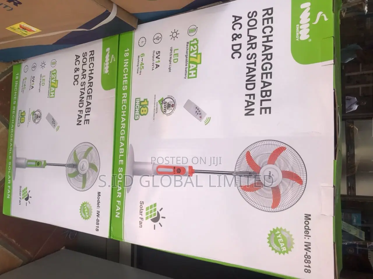 Solar Rechargeable Standing Fan