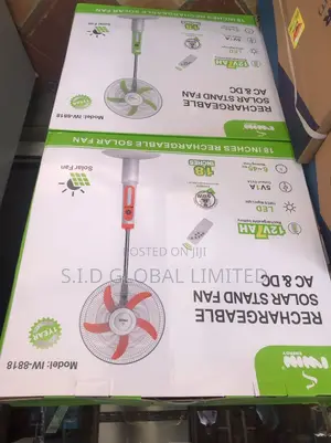 Rechargeable Solar Standing Fan With Remote Control