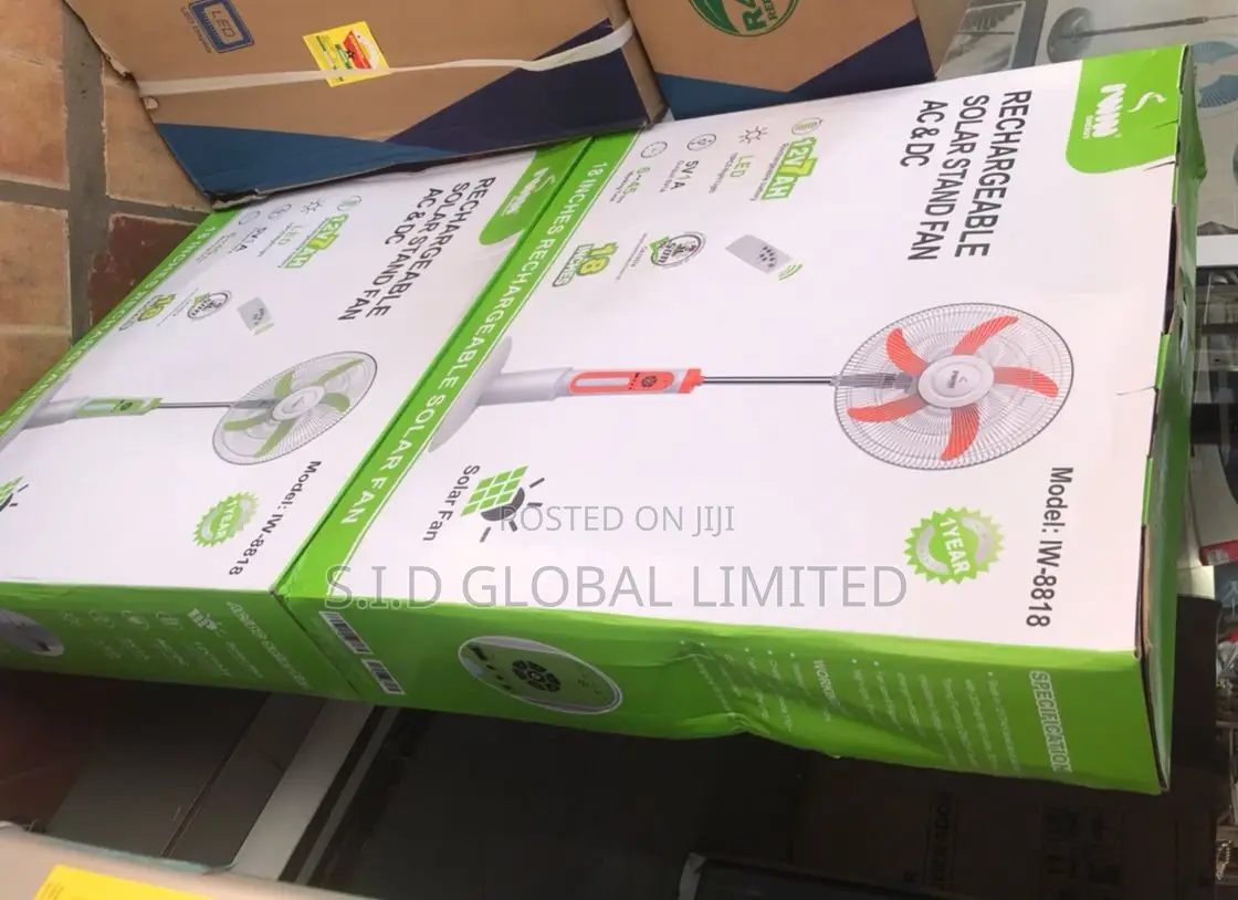 Brand New Rechargeable Solar Standing Fan