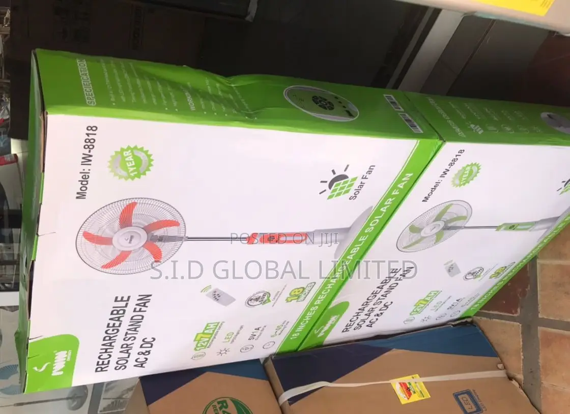 Dazzling Solar Rechargeable Standing Fan