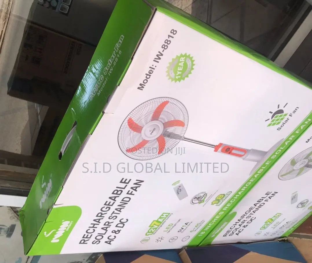 Dazzling Solar Rechargeable Standing Fan