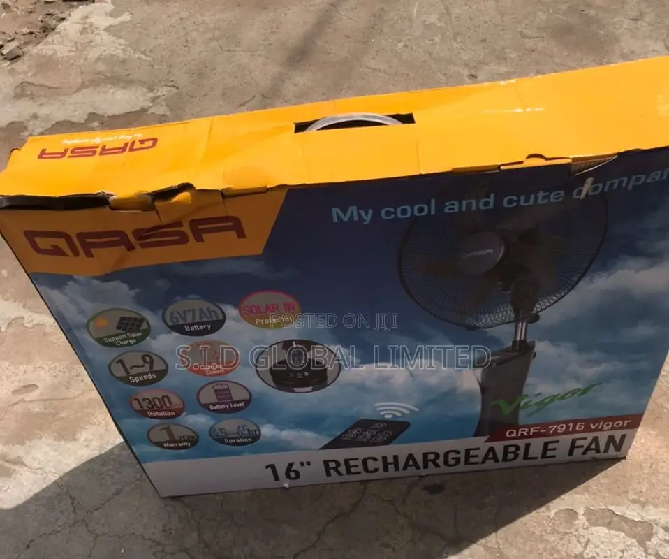 Brand New Solar Rechargeable Standing Fan