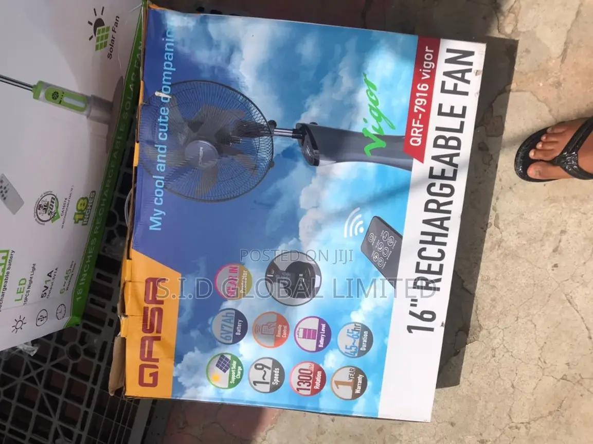 Dazzling Rechargeable Solar Standing Fan