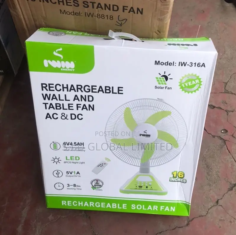 Affordable Rechargeable Solar Standing Fan