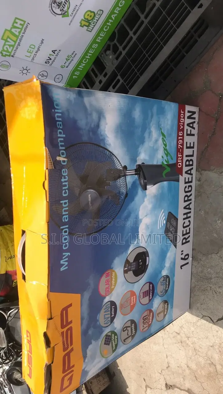 Brand New Rechargeable Solar Standing Fan