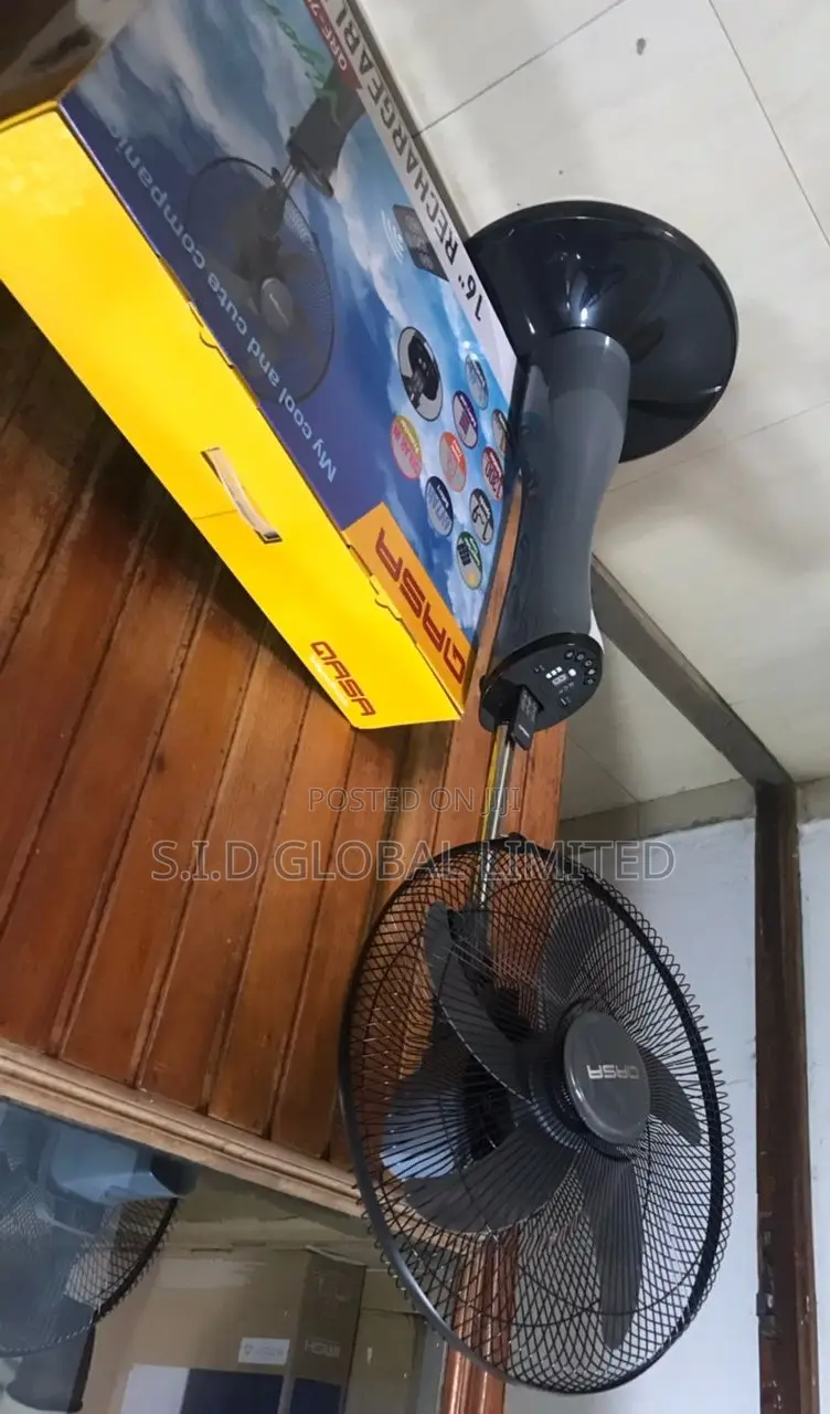 Locate QASA Solar Rechargeable Standing Fan