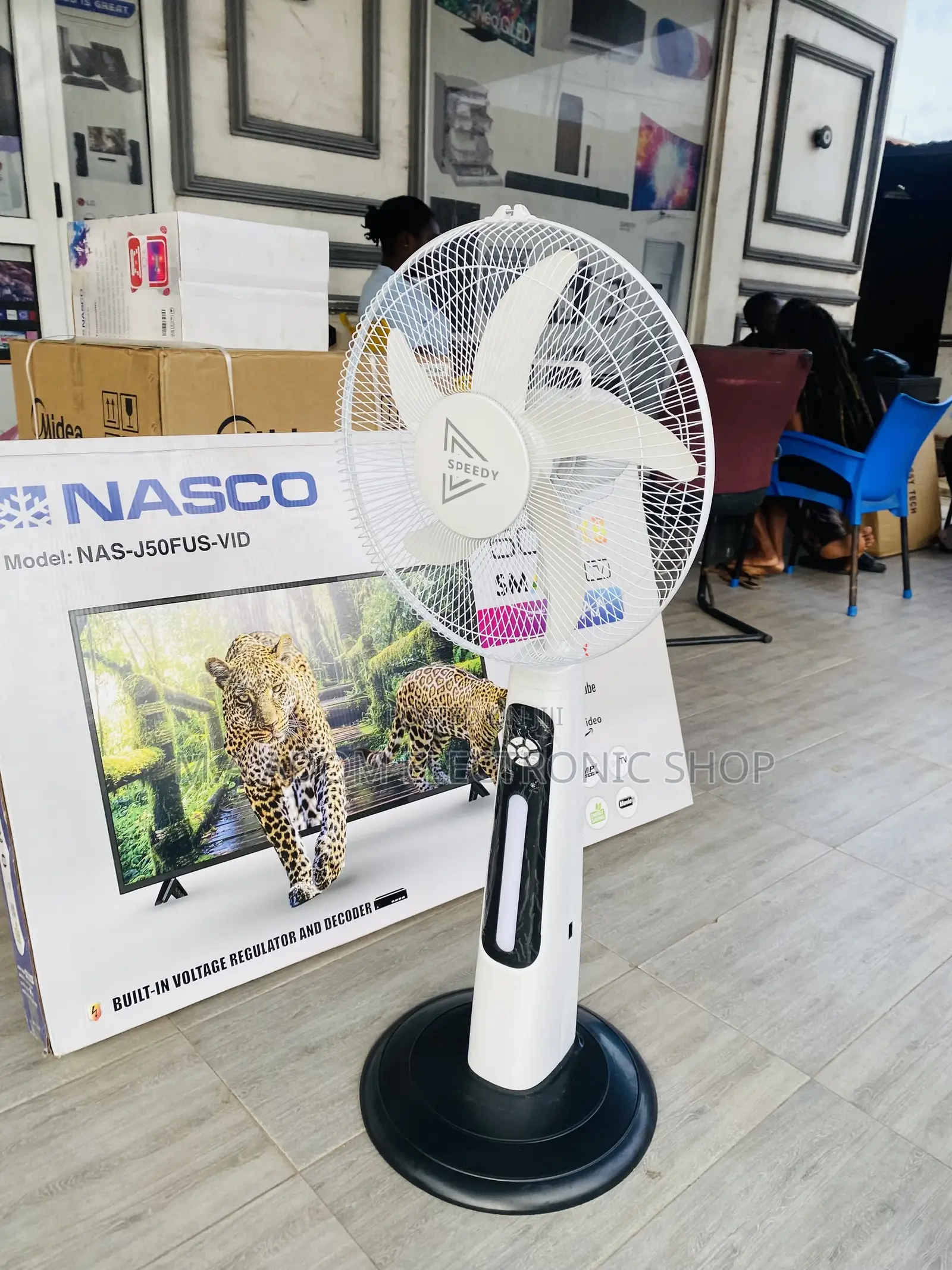Affordable Speedy Rechargeable Electric Standing Fan.