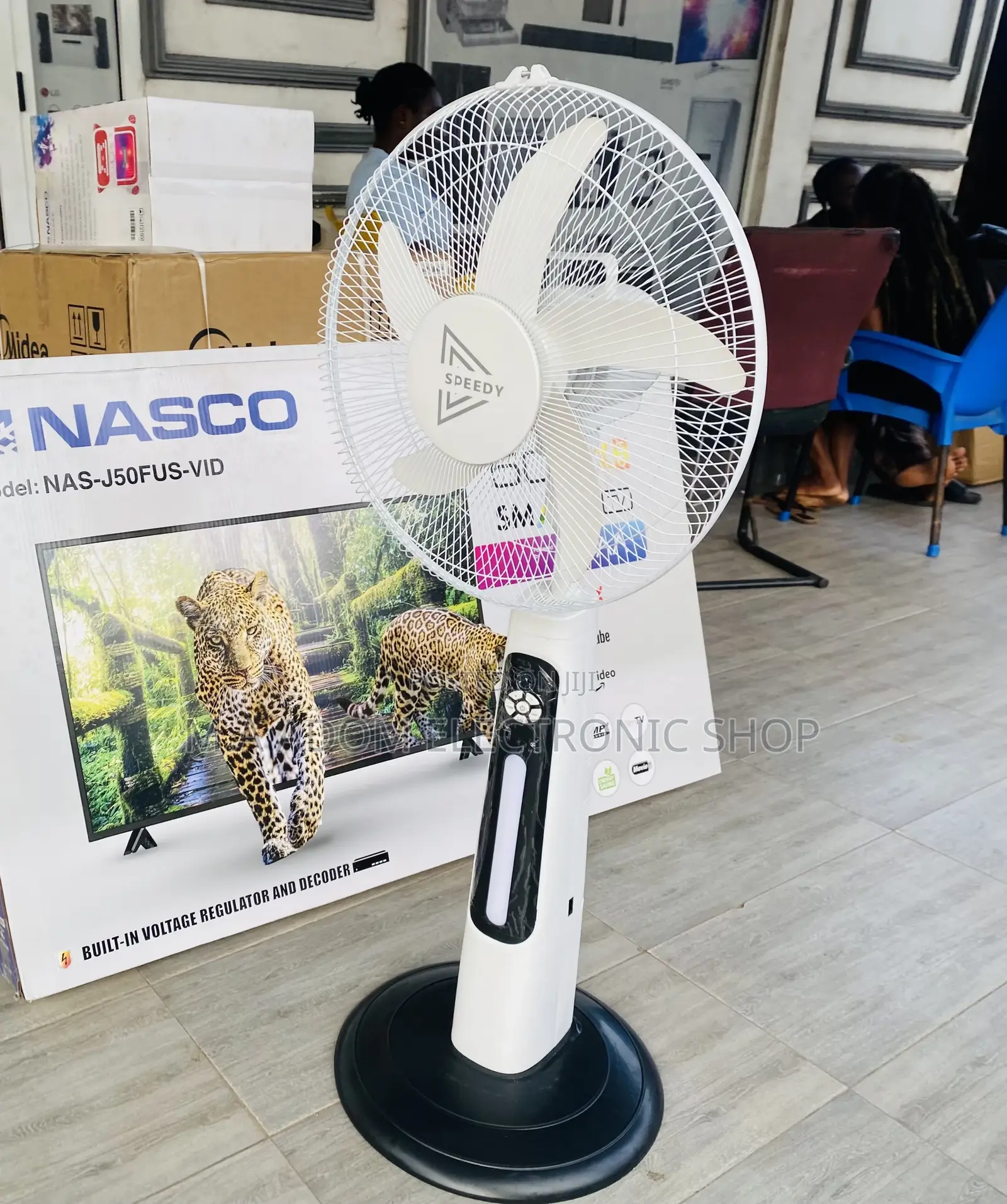 Original Speedy Rechargeable Electric Standing Fan.