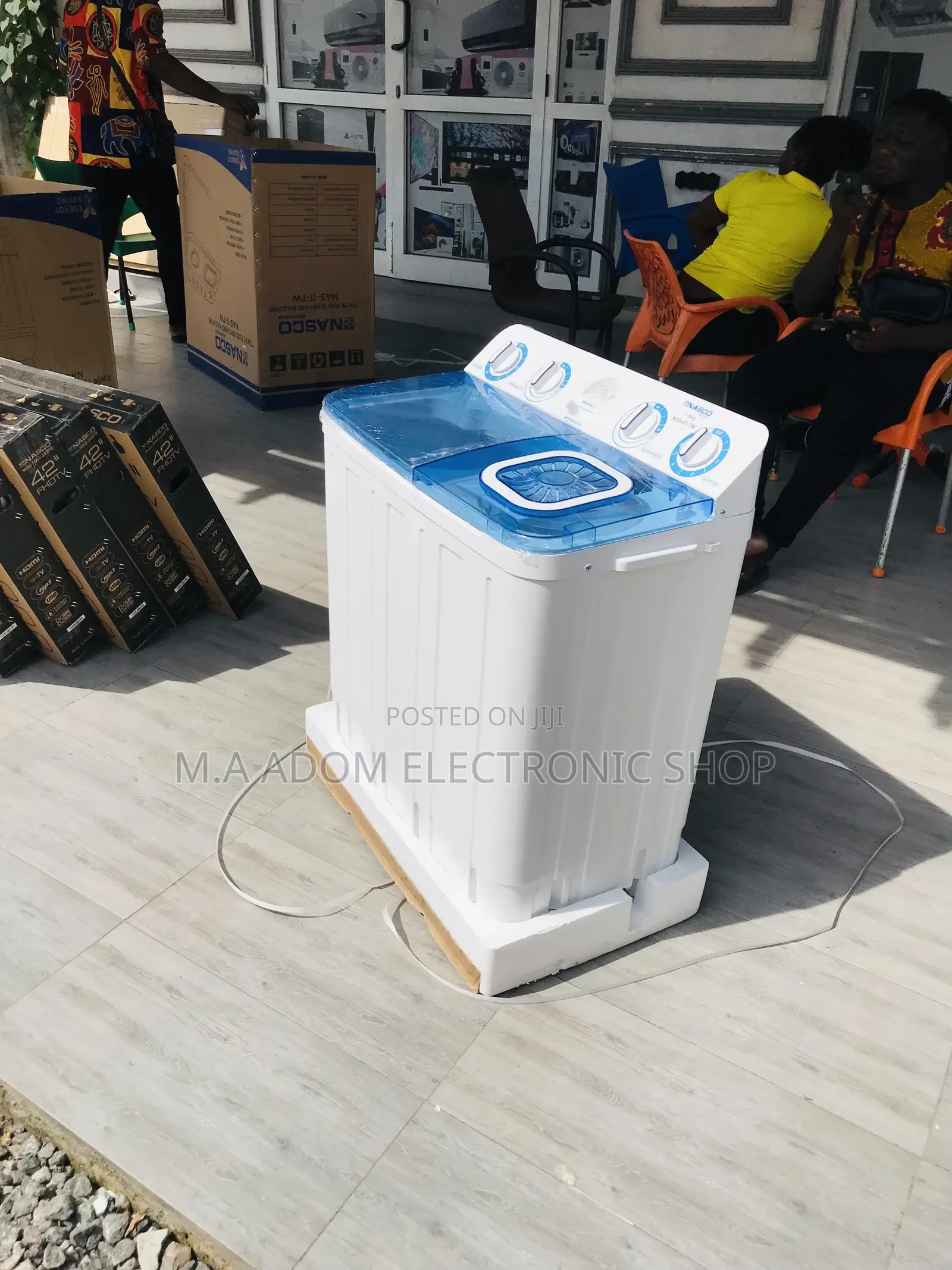Semi-Automatic Nasco 7kg Top Load Washing Machine + Spin/Dry
