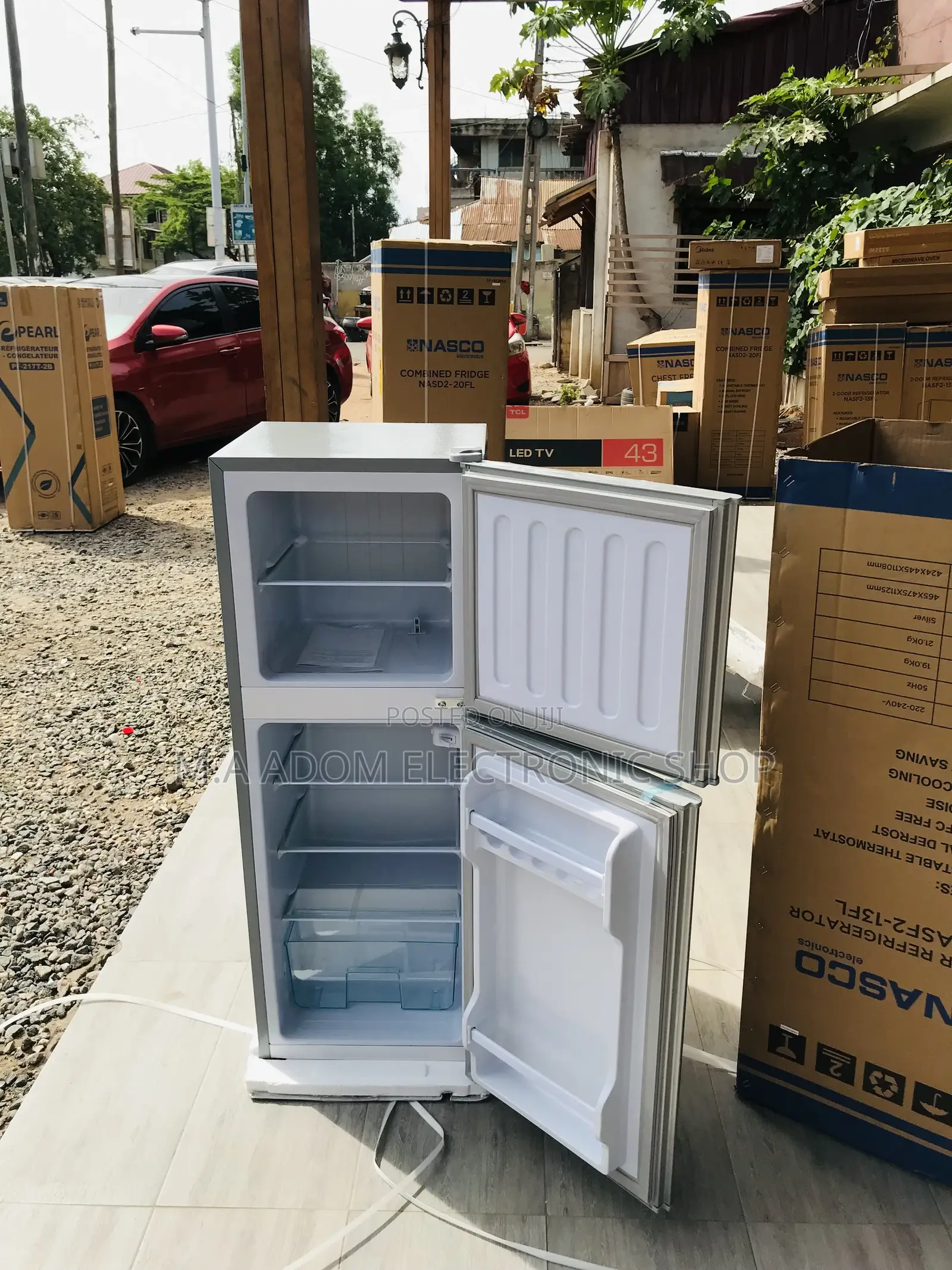 Sleek Nasco Nas D2-13fl Top Freezer Electric Fridge(Gray).