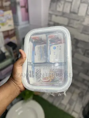 Single 3 Compartment Glass Storage Bowl/ Lunch Box