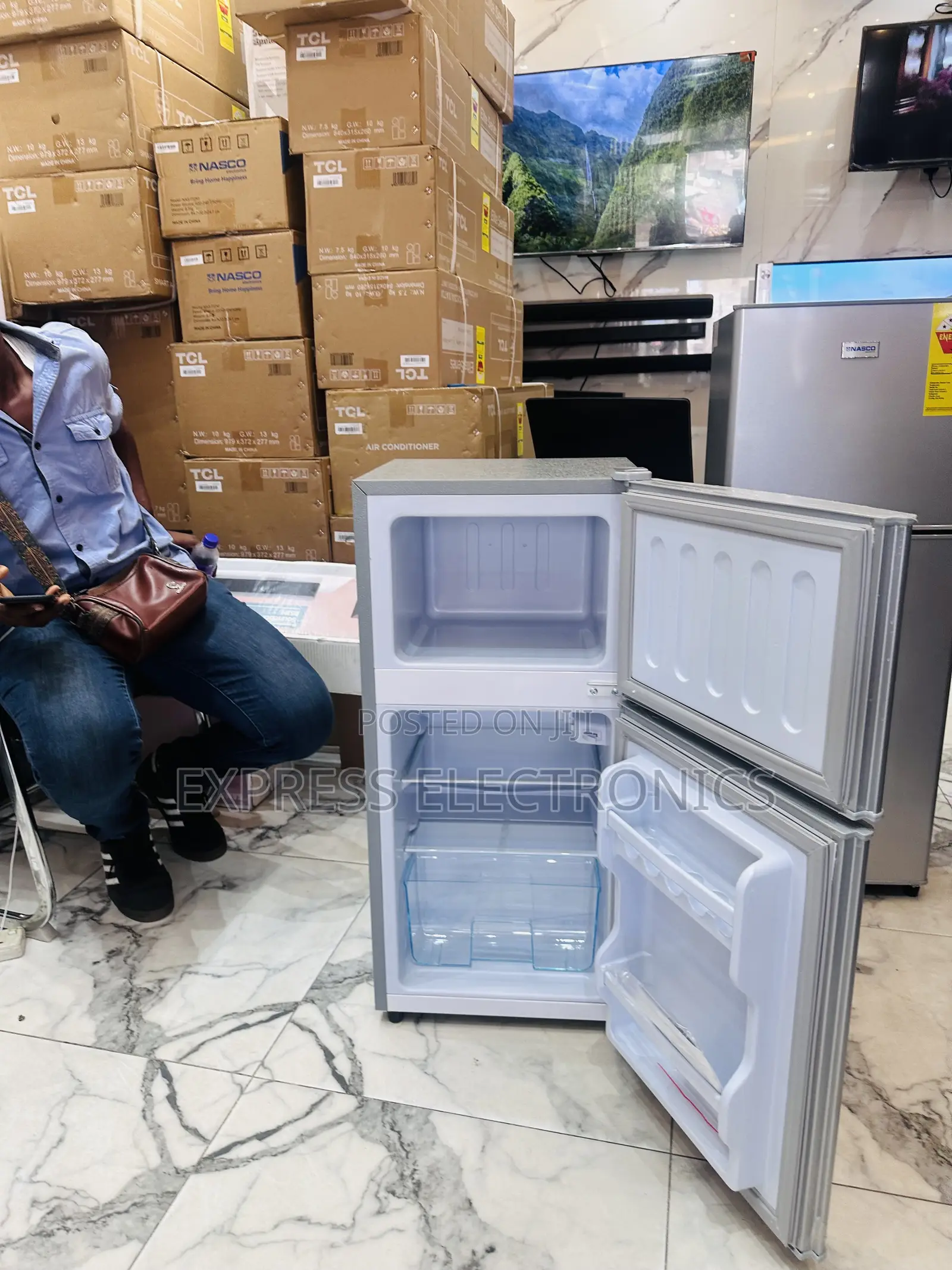 Grey Color Fridge Double Door Table Top Nasf2-120 Nasco