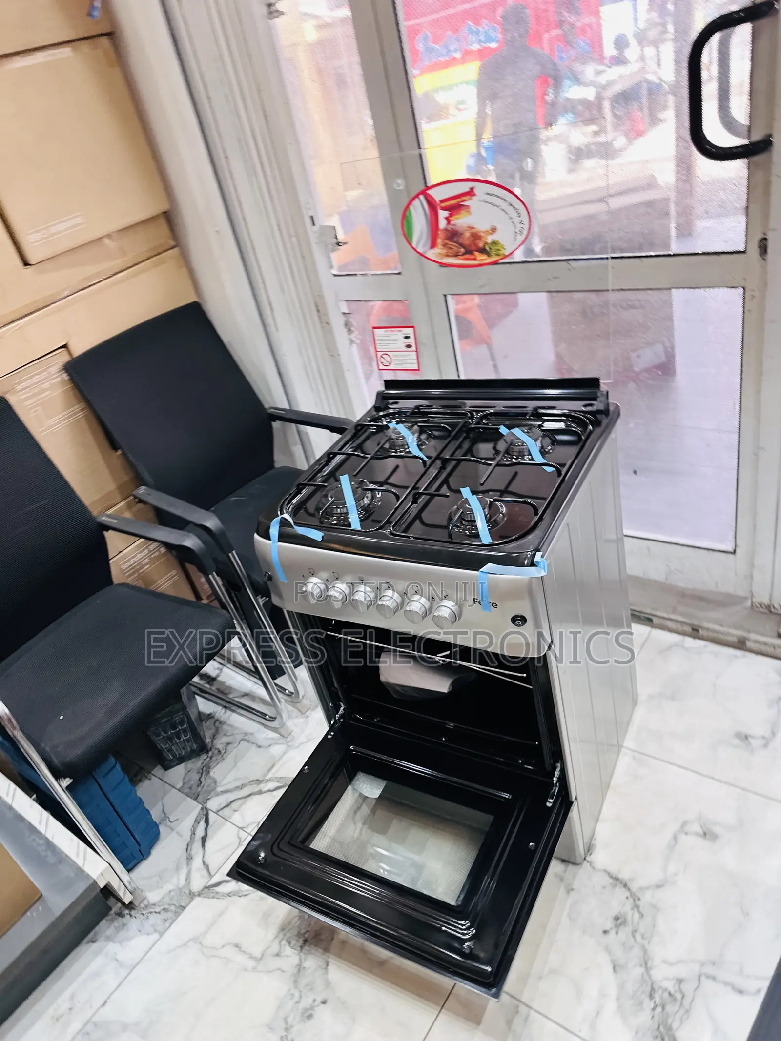 60/60 4burner Inox Grill Oven Grey Volcano
