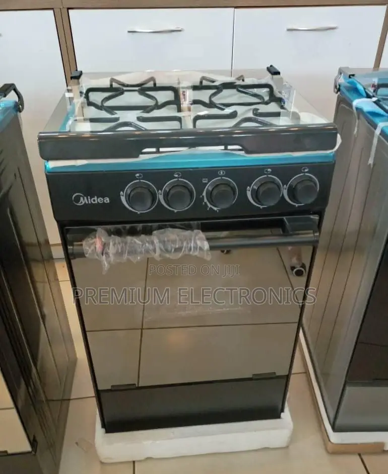 No Grill Midea 4 Burner Gas Cooker Black Mirror-sp5055b059-b