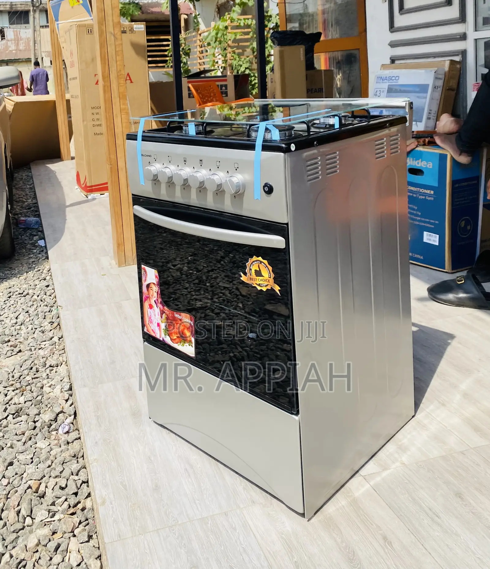 Quality Oven and Grill 4 Gas Volcano Cooker(Gray).