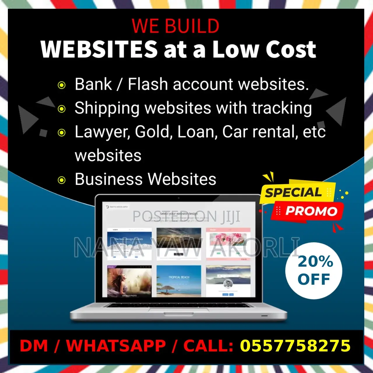 We Build Professional Websites at Low Cost (PROMO) - 950ghc