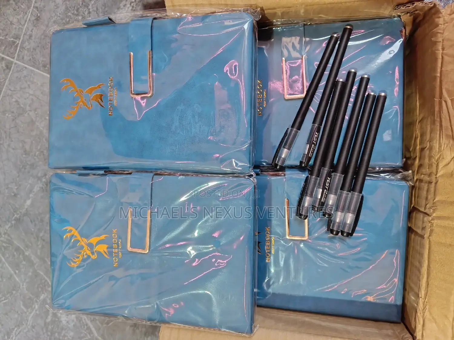 Diary Note or Notebook Blue With 2 Pens