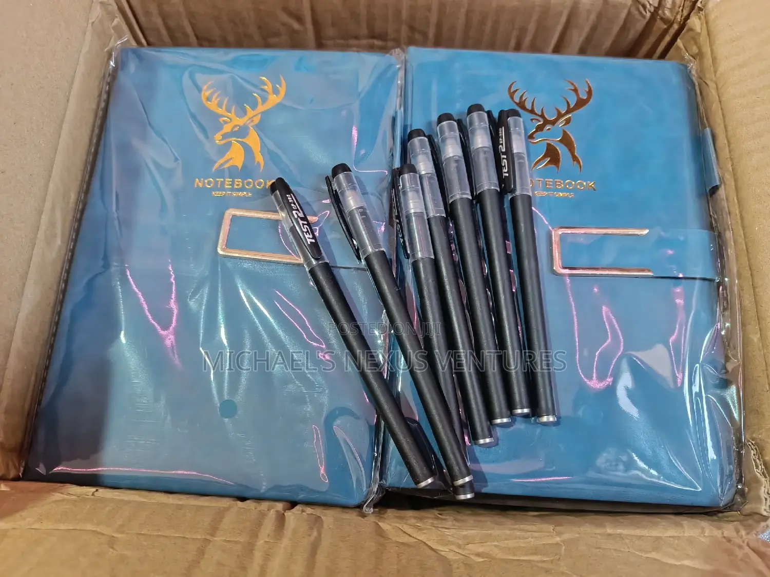 Diary Note or Notebook Blue With 2 Pens