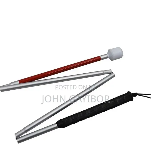 White Cane With Ball Roller and Light Source for the Blind