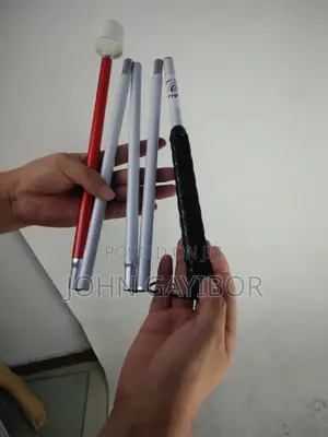 White Cane With Ball Roller and Light Source for the Blind