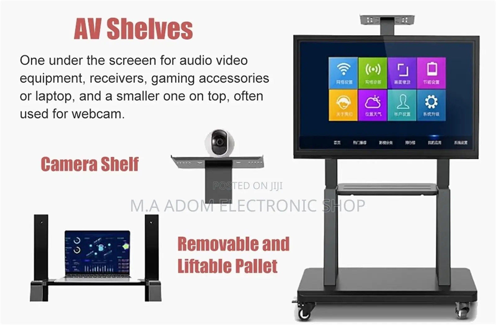 Mobile Tv Stand 32”-75”