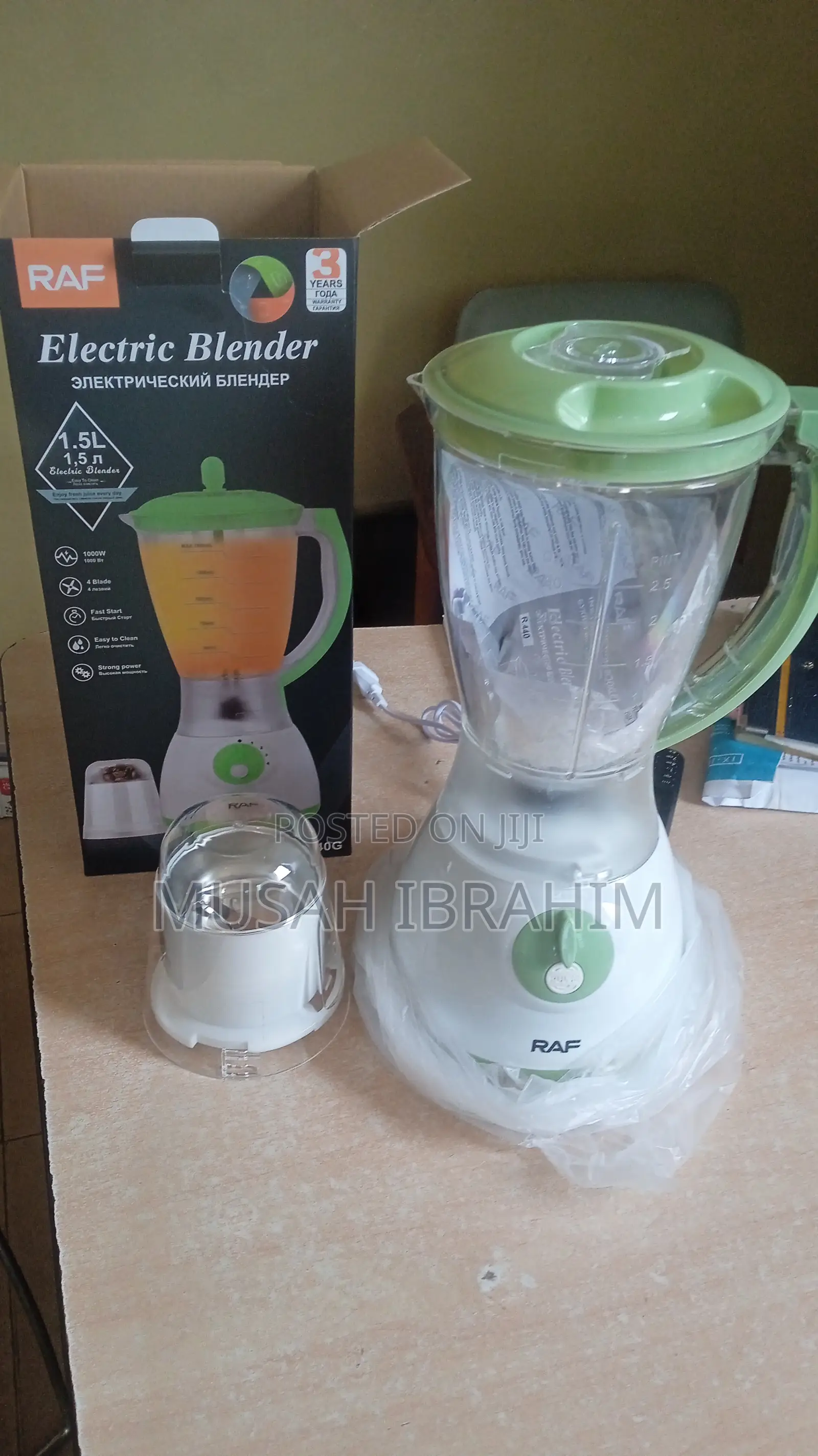 Raf 1.5l Double Cup Blender-Raf-White/Green