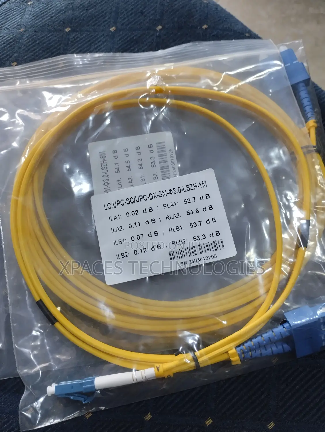 Singlemode LC-SC Fiber Optic Patch Cord 1M